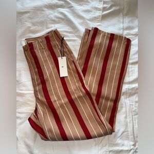 Nordstrom Women's Red and Tan Striped Pants